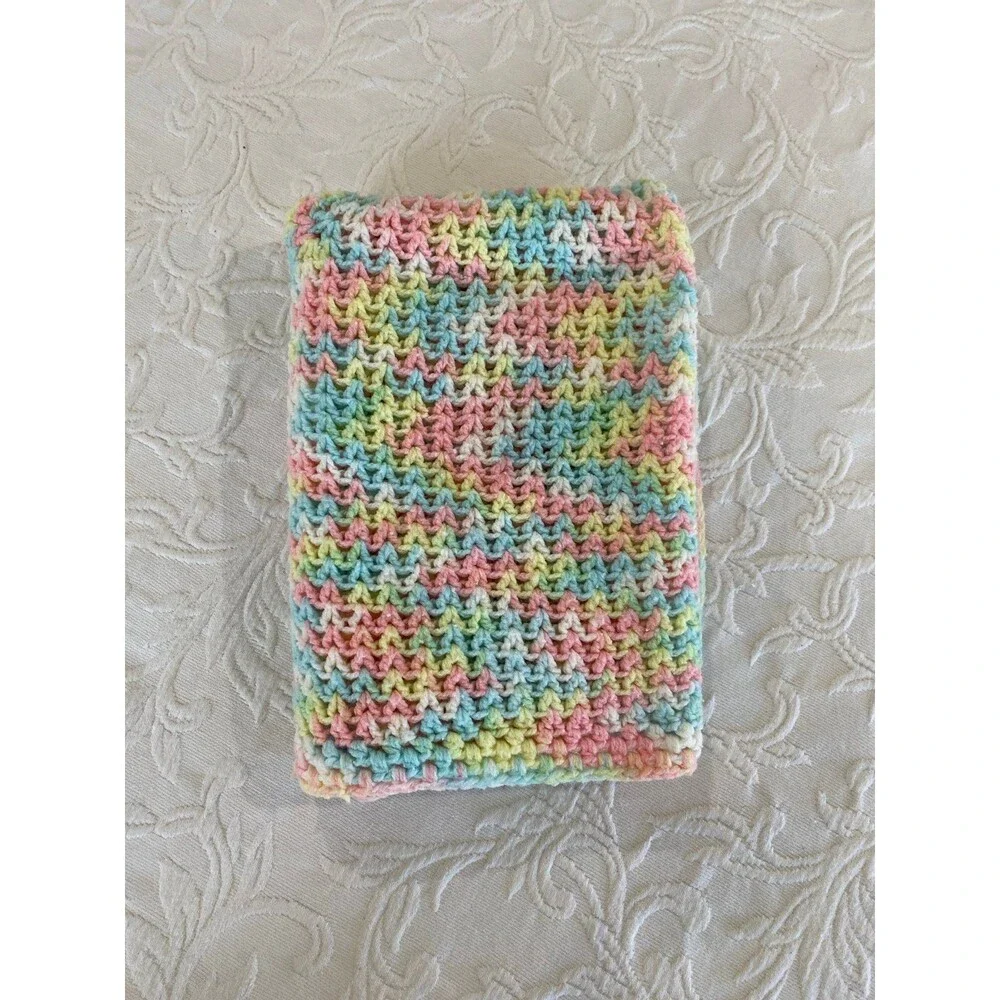 Vintage Handmade Crochet Newborn Baby Afghan Perfect Shower Gift Pre-me Infant‎